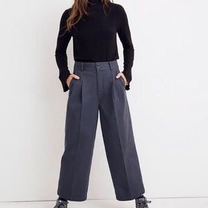 NWOT Madewell Pleated Wide Leg Cropped Pants